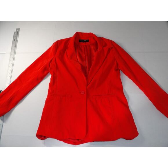 Anthropologie Medium Endless Rose Blazer Red Single Button Sport Coat - Picture 7 of 11
